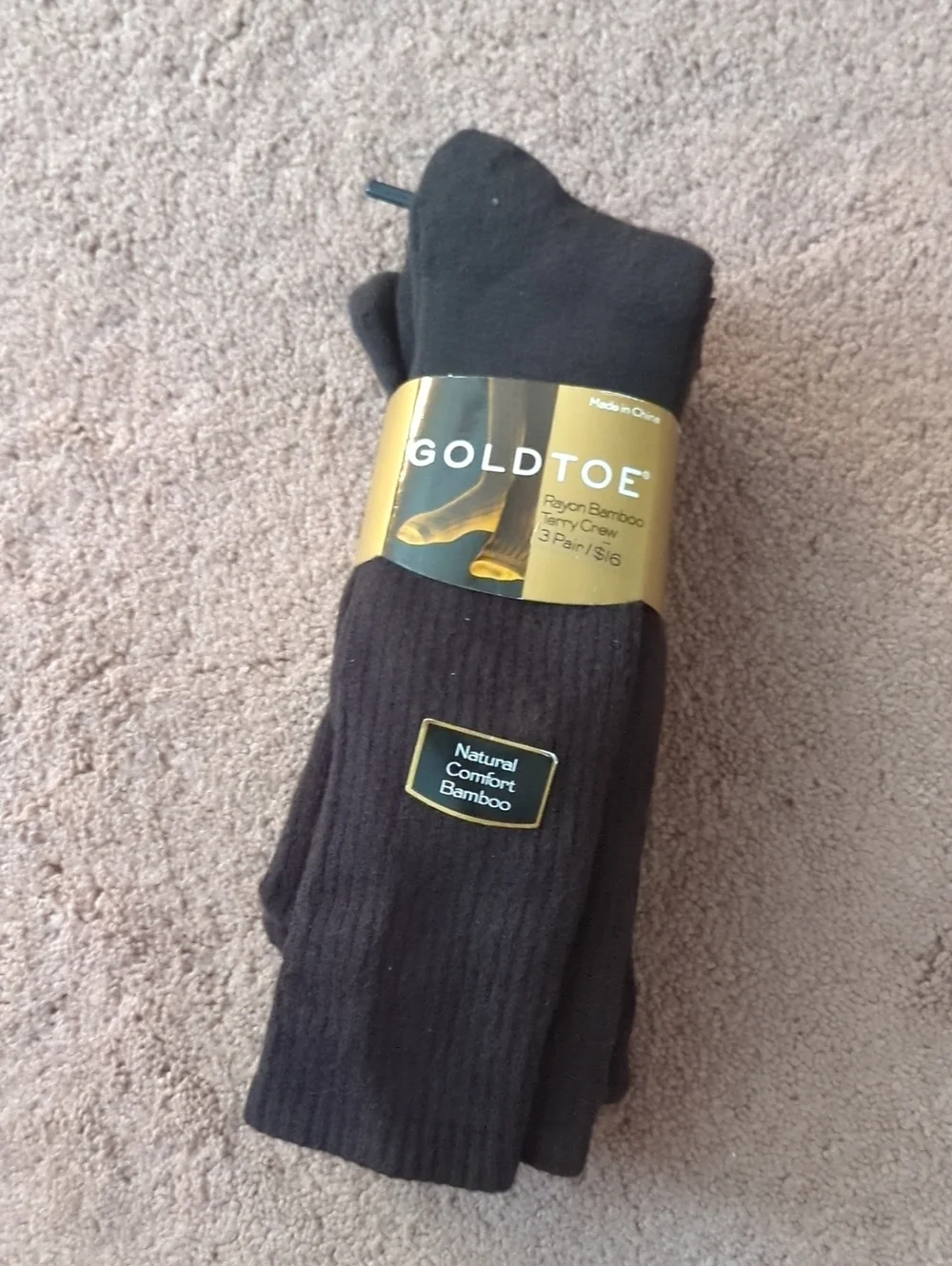 GoldToe Broqwn Ribbed Bamboo Dress Socks - 3 Pair. Size 10-13. Sock Size Sale